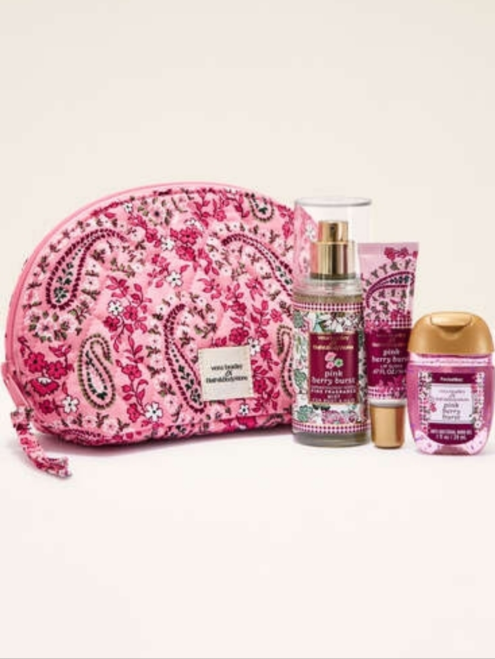 Vera Bradley Pink Berry Burst Gift Set with Floral Pouch & Pocketbac - Picture 4 of 6